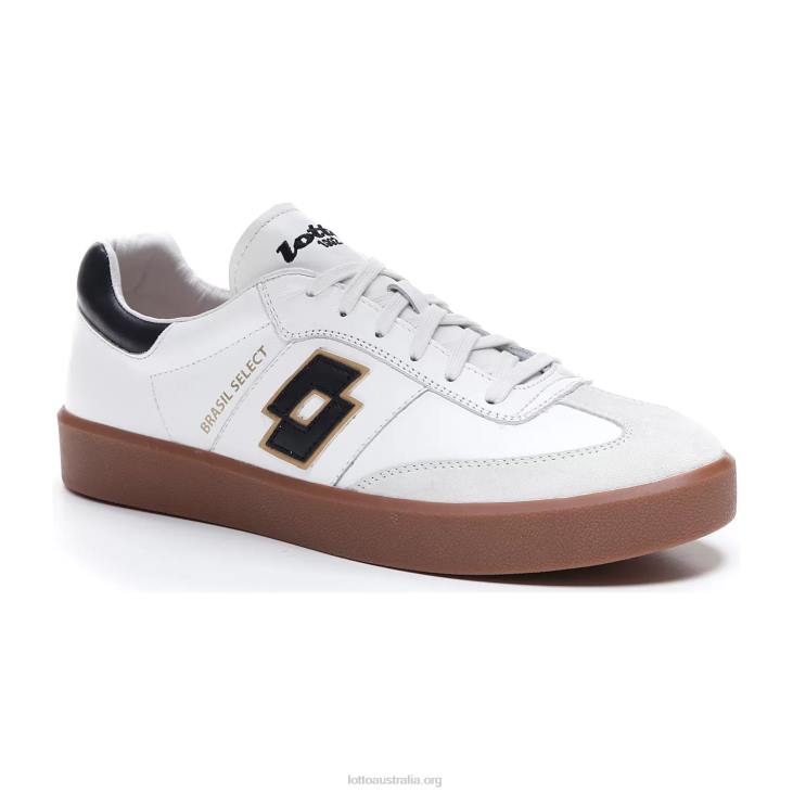 Men Lotto 204N27 All White/All Black Brasil Select Lth