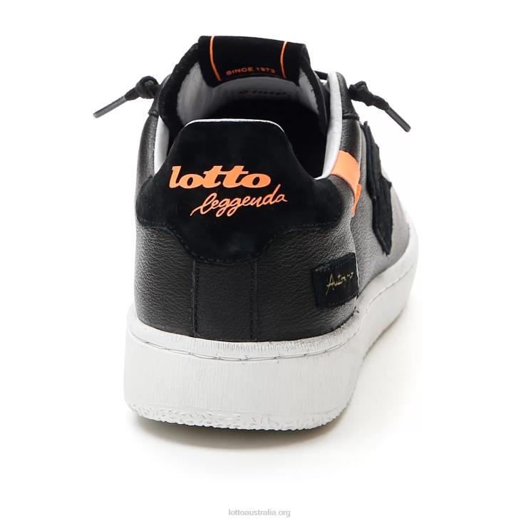 Men Lotto 204N28 All Black/Orange Fluo 2 Autograph Block
