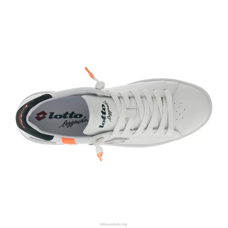 Men Lotto 204N40 White/Green Resin/Orange Fluo 2 Autograph Fluo