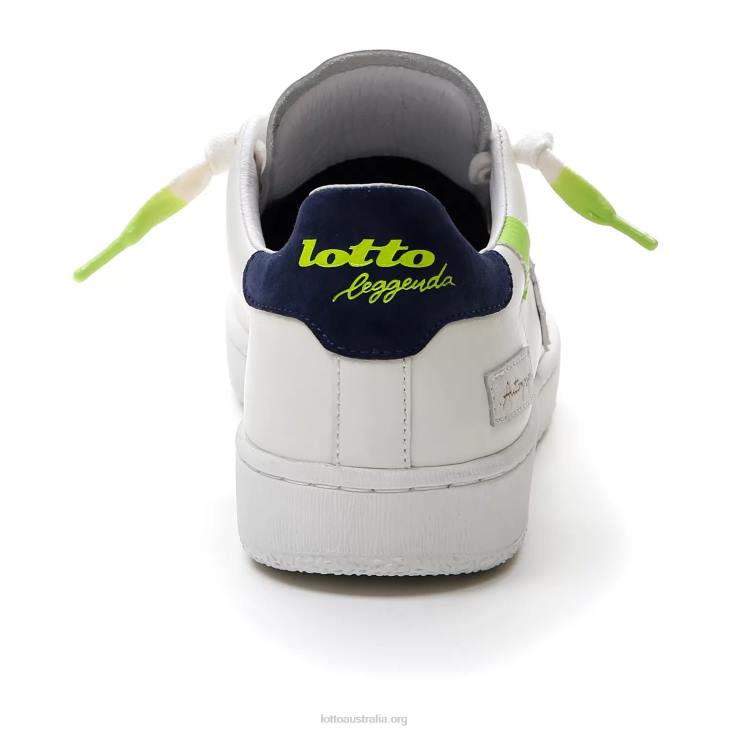 Men Lotto 204N41 White/Dress Blue/Spring Green Autograph Fluo