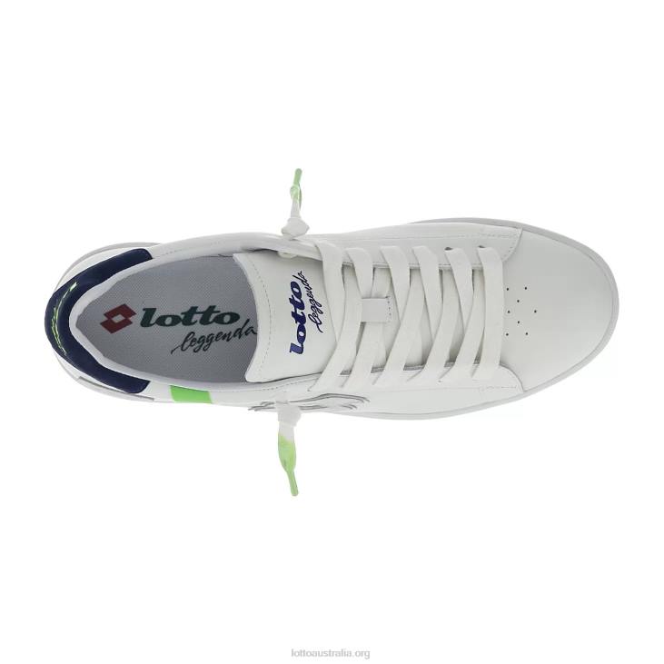 Men Lotto 204N41 White/Dress Blue/Spring Green Autograph Fluo