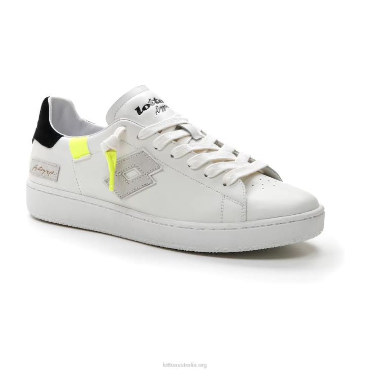Men Lotto 204N42 White/All Black/Safety Yellow Autograph Fluo