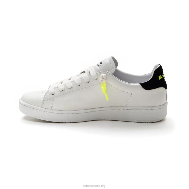 Men Lotto 204N42 White/All Black/Safety Yellow Autograph Fluo