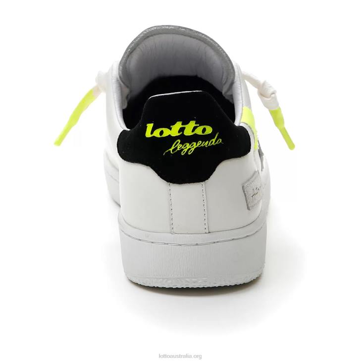 Men Lotto 204N42 White/All Black/Safety Yellow Autograph Fluo