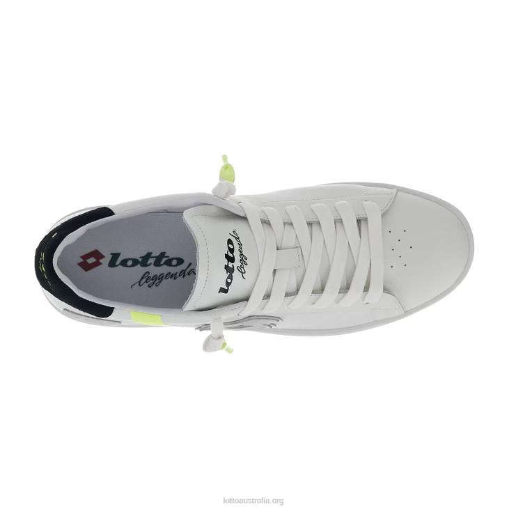 Men Lotto 204N42 White/All Black/Safety Yellow Autograph Fluo