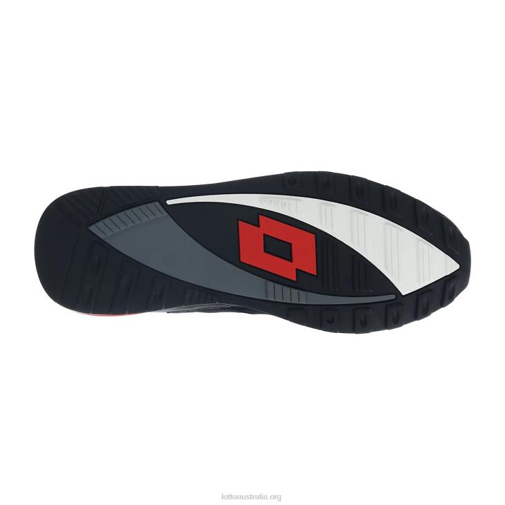 Men Lotto 204N54 All Black/Cool Gray 11C/Flame Red Synpulse \'93 Amf