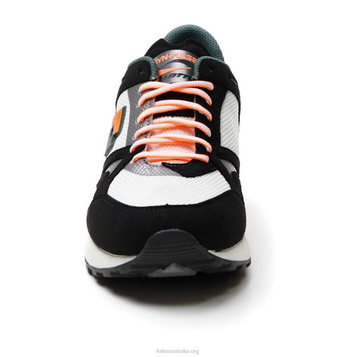 Men Lotto 204N55 White/All Black/Trekking Green Synpulse \'93 Amf