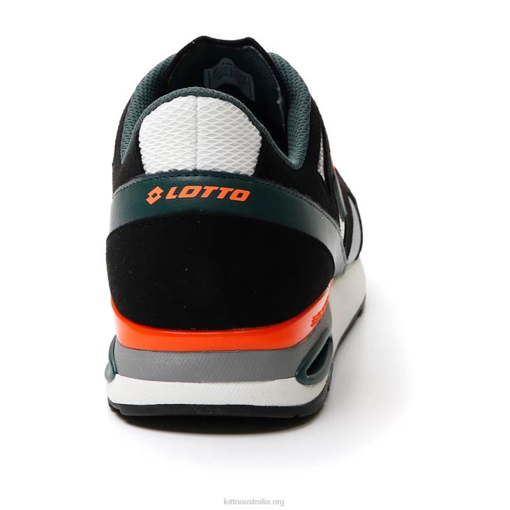 Men Lotto 204N55 White/All Black/Trekking Green Synpulse \'93 Amf