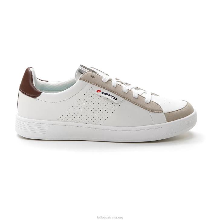 Men Lotto 204N59 White/Mustang Brown Court '73 Amf