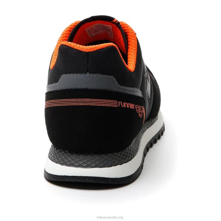 Men Lotto 204N71 All Black/Cool Gray 11C Runner \'95 Amf