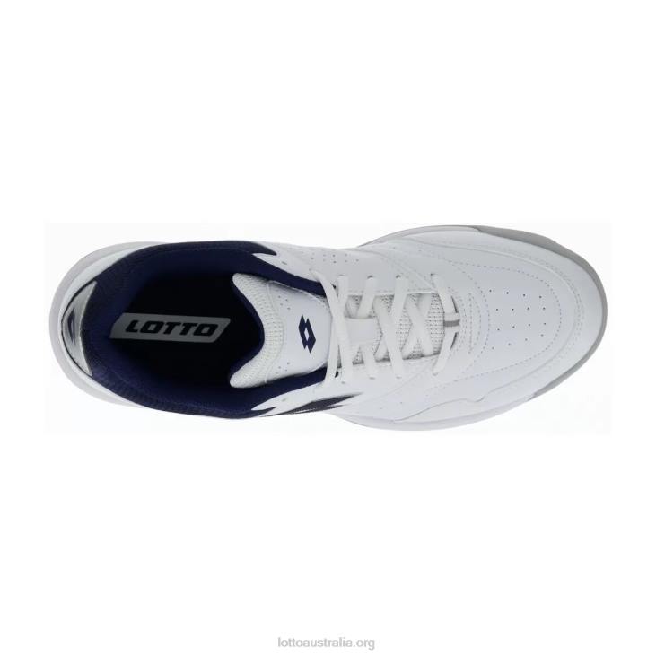 Men Lotto 204N73 All White/Navy Blue Court Logo Xviii