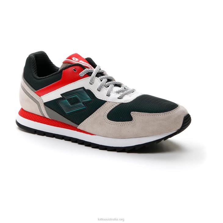 Men Lotto 204N74 Cadmium Green/Rainy Day/Flame Red Runner Plus \'95 IV