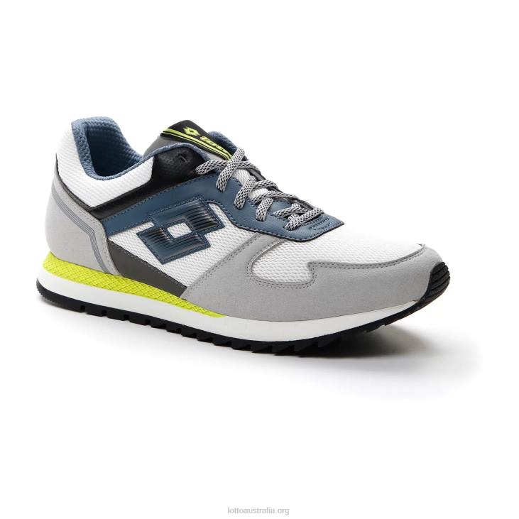 Men Lotto 204N75 White/Blue Mirage/Vapor Gray Runner Plus \'95 Amf V