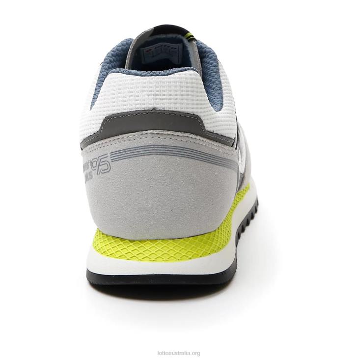 Men Lotto 204N75 White/Blue Mirage/Vapor Gray Runner Plus \'95 Amf V