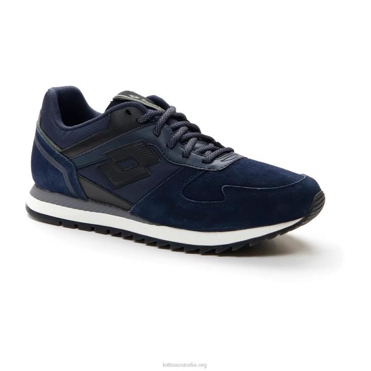 Men Lotto 204N76 Dark Blue/All Black Runner Plus \'95 IV Sue