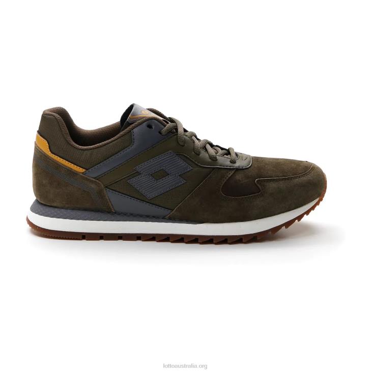 Men Lotto 204N77 Dark Olive/Light Asphalt Runner Plus '95 IV Sue