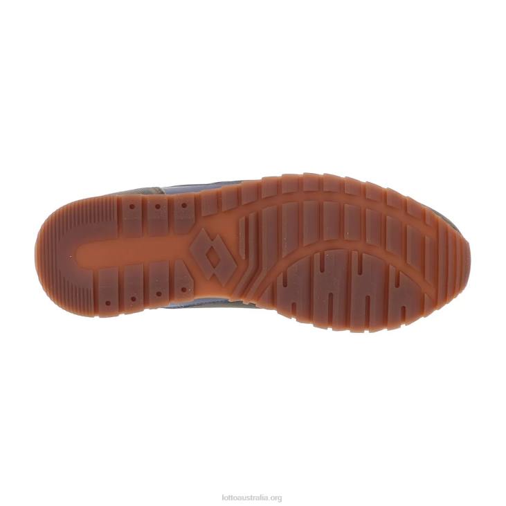 Men Lotto 204N77 Dark Olive/Light Asphalt Runner Plus \'95 IV Sue