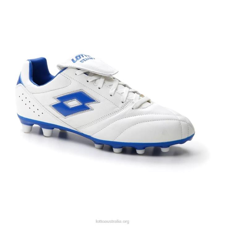 Men Lotto 204N147 All White/Pacific Blue Stadio 200 III Fg