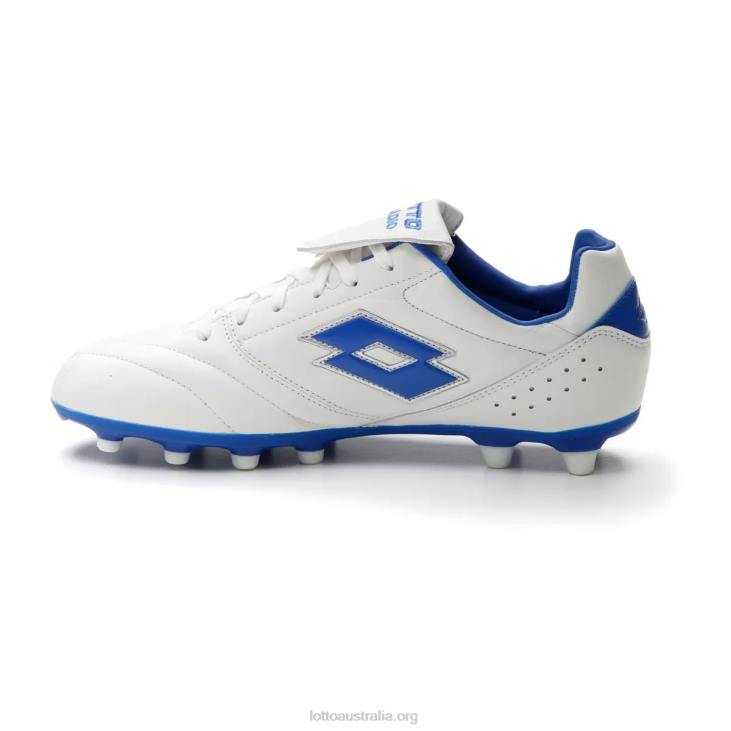 Men Lotto 204N147 All White/Pacific Blue Stadio 200 III Fg