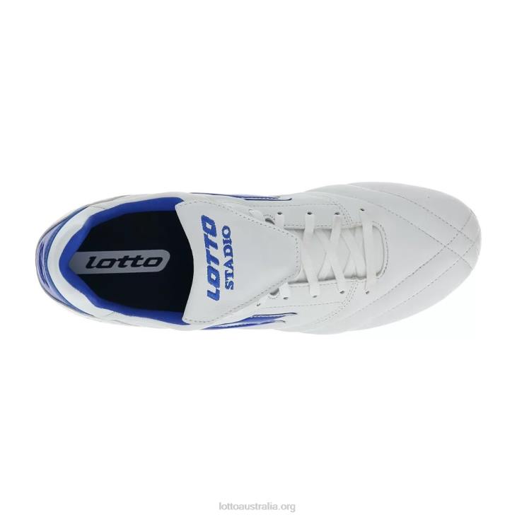 Men Lotto 204N147 All White/Pacific Blue Stadio 200 III Fg