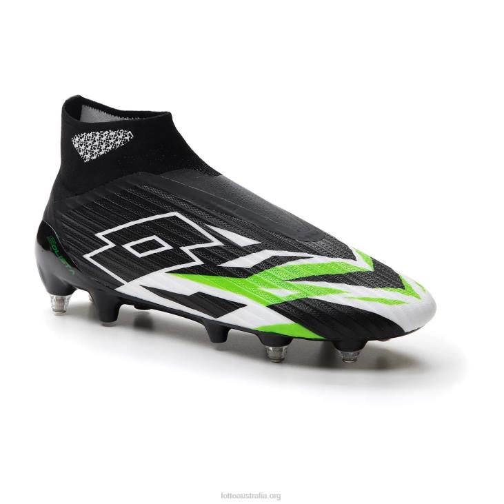 Men Lotto 204N150 All Black/All White/Spring Green Solista 100 VI Gravity Sgx