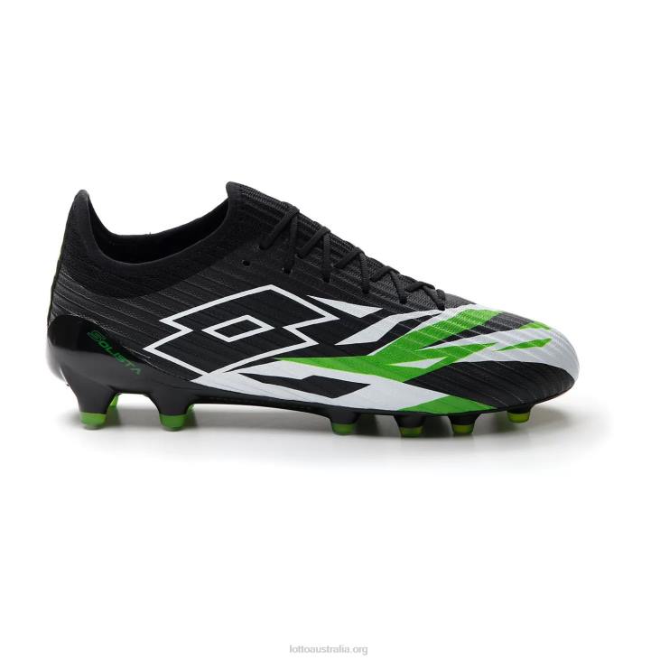 Men Lotto 204N155 All Black/All White/Spring Green Solista 200 VI Fg