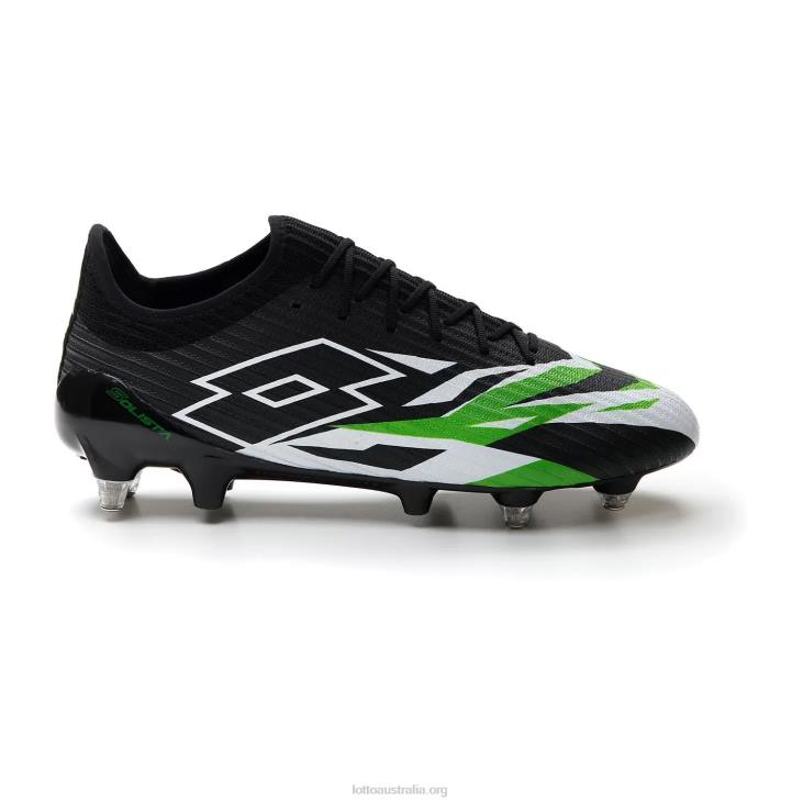 Men Lotto 204N156 All Black/All White/Spring Green Solista 200 VI Sgx