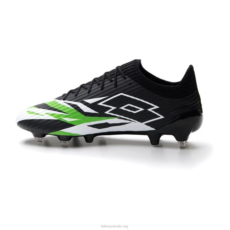 Men Lotto 204N156 All Black/All White/Spring Green Solista 200 VI Sgx