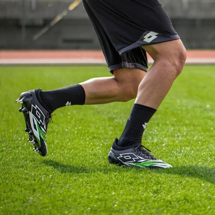 Men Lotto 204N156 All Black/All White/Spring Green Solista 200 VI Sgx