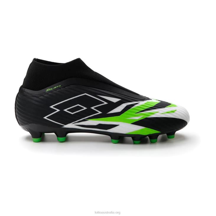 Men Lotto 204N157 All Black/All White/Spring Green Solista 300 VI Gravity Fg