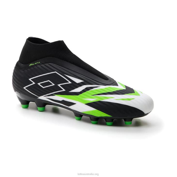 Men Lotto 204N157 All Black/All White/Spring Green Solista 300 VI Gravity Fg