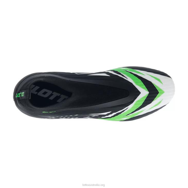 Men Lotto 204N157 All Black/All White/Spring Green Solista 300 VI Gravity Fg