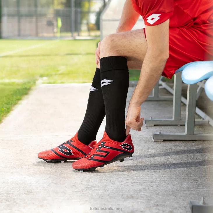 Men Lotto 204N158 Flame Red/All Black Maestro 100 IV Fg