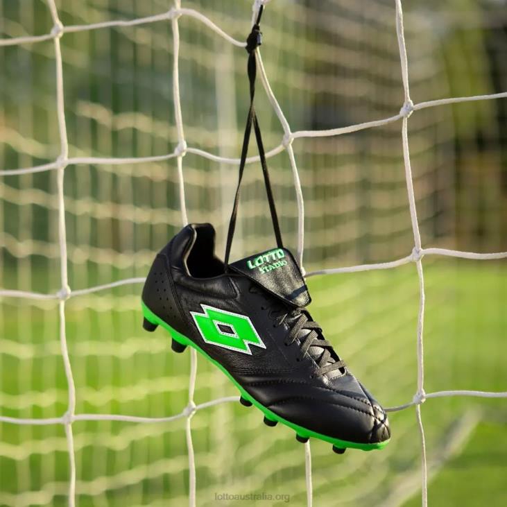 Men Lotto 204N166 All Black/Spring Green Stadio 200 III Fg