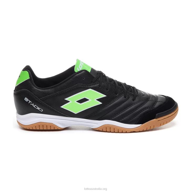 Men Lotto 204N188 All Black/Spring Green Stadio 300 II Id