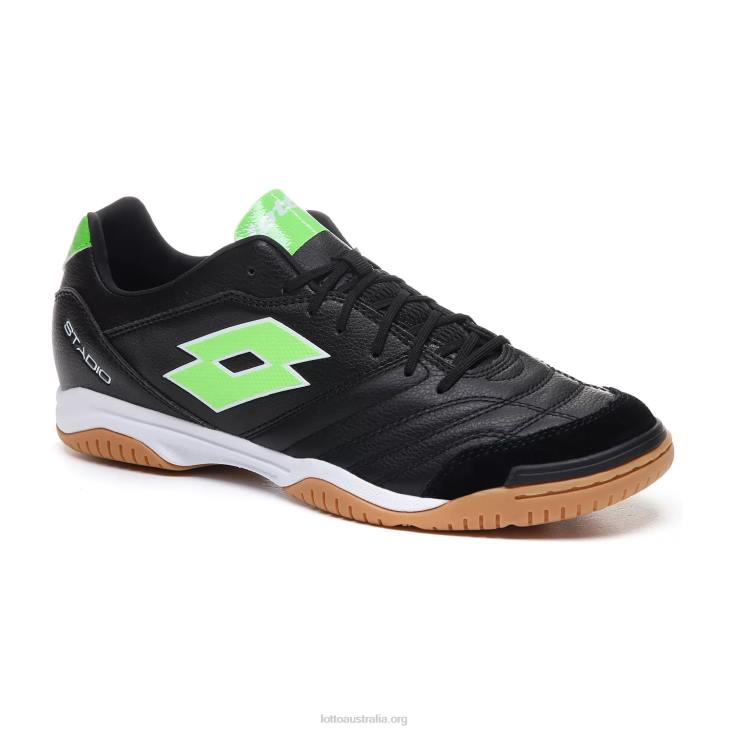 Men Lotto 204N188 All Black/Spring Green Stadio 300 II Id