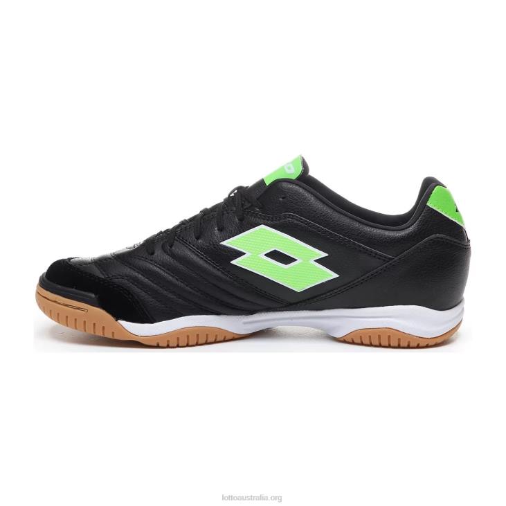 Men Lotto 204N188 All Black/Spring Green Stadio 300 II Id