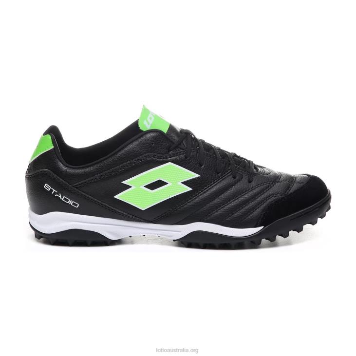 Men Lotto 204N189 All Black/Spring Green Stadio 300 II Tf