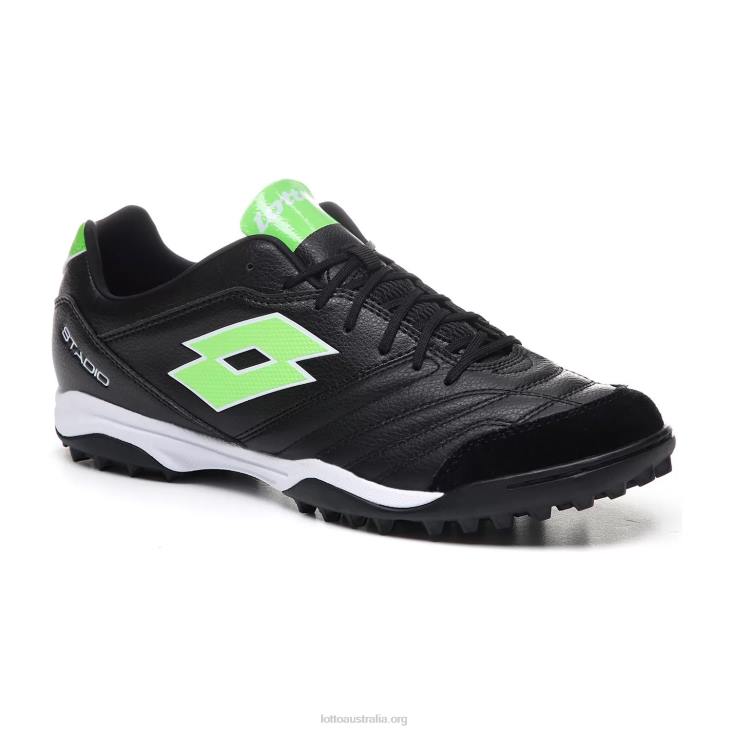 Men Lotto 204N189 All Black/Spring Green Stadio 300 II Tf