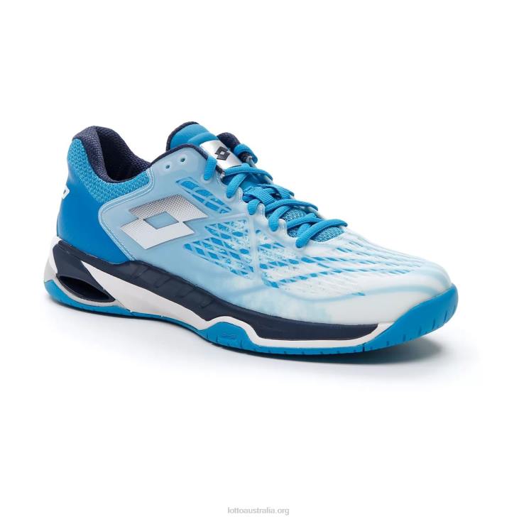 Men Lotto 204N107 All White/Navy Blue/Blue Bay Mirage 100 Spd
