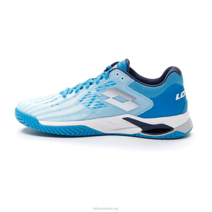 Men Lotto 204N107 All White/Navy Blue/Blue Bay Mirage 100 Spd