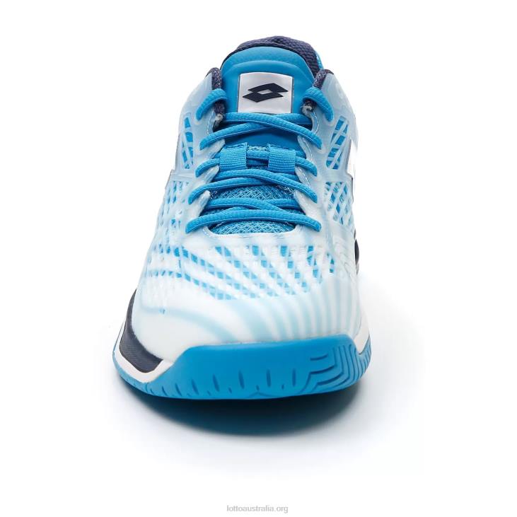 Men Lotto 204N107 All White/Navy Blue/Blue Bay Mirage 100 Spd