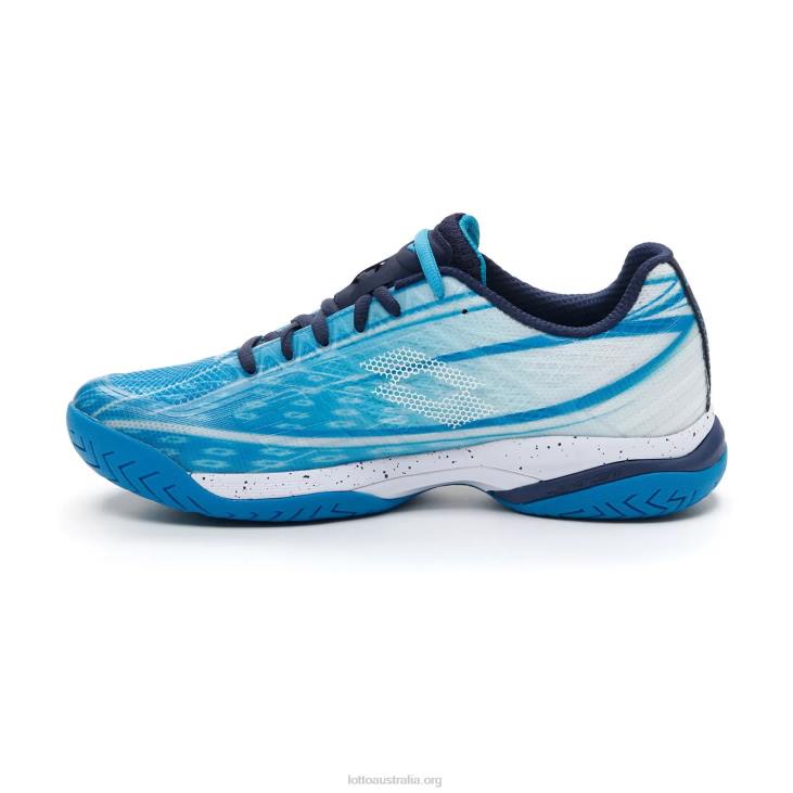 Men Lotto 204N121 Blue Bay/All White/Navy Blue Mirage 300 Spd