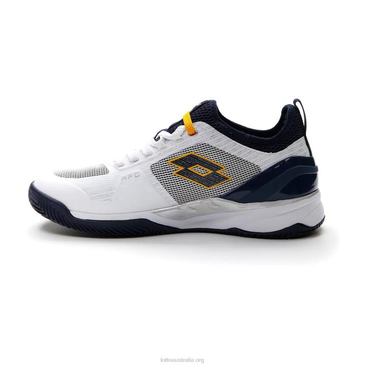 Men Lotto 204N131 All White/Navy Blue/Saffron Mirage 200 Cly