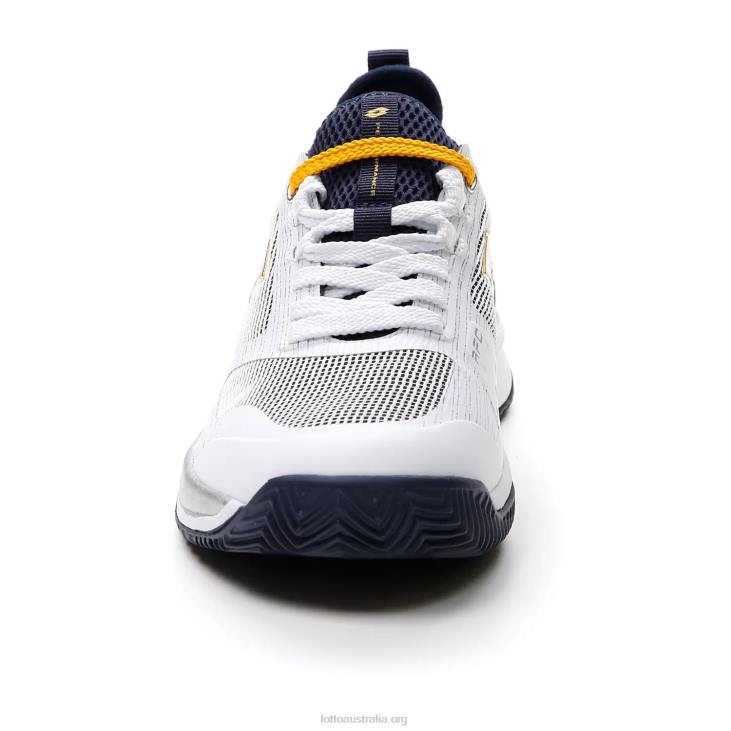 Men Lotto 204N131 All White/Navy Blue/Saffron Mirage 200 Cly