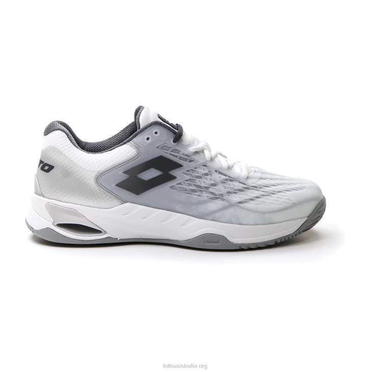 Men Lotto 204N96 All White/Asphalt/Silver Metal 2 Mirage 100 Cly