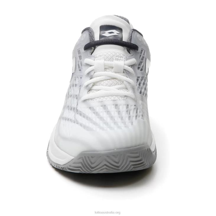 Men Lotto 204N96 All White/Asphalt/Silver Metal 2 Mirage 100 Cly
