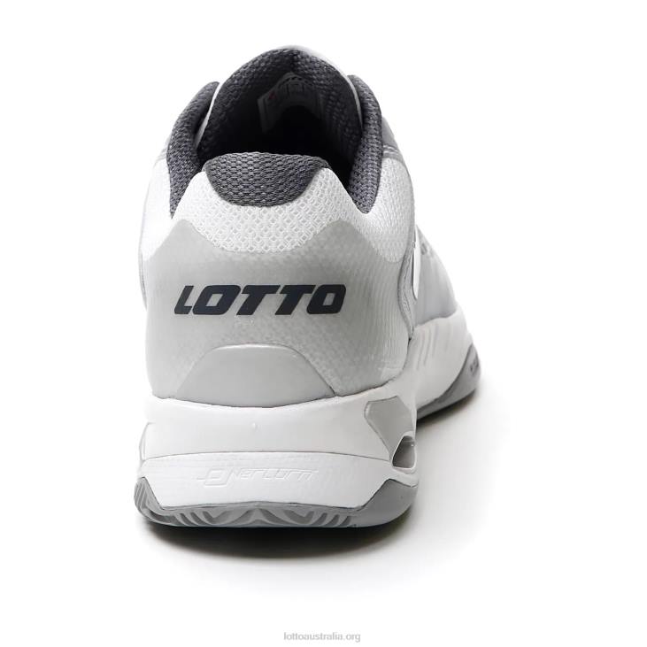 Men Lotto 204N96 All White/Asphalt/Silver Metal 2 Mirage 100 Cly