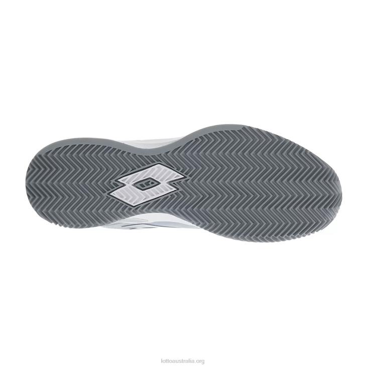 Men Lotto 204N96 All White/Asphalt/Silver Metal 2 Mirage 100 Cly
