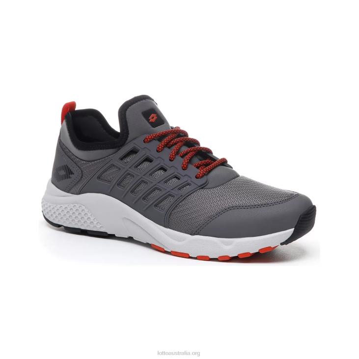 Men Lotto 204N243 Cool Gray/All Black/Red Block Breeze Free IV